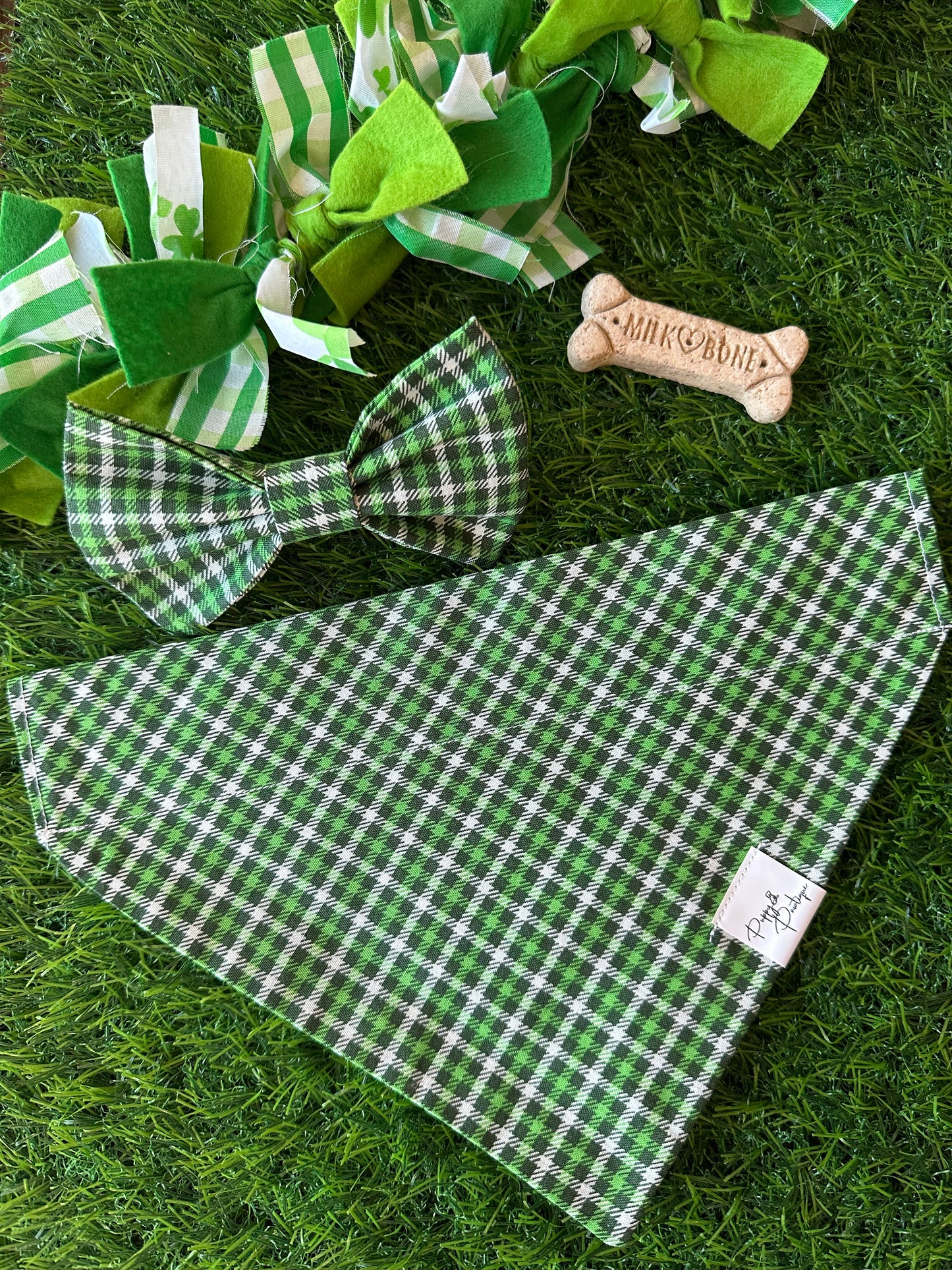 Plaid St. Patrick's Day Dog Bandana