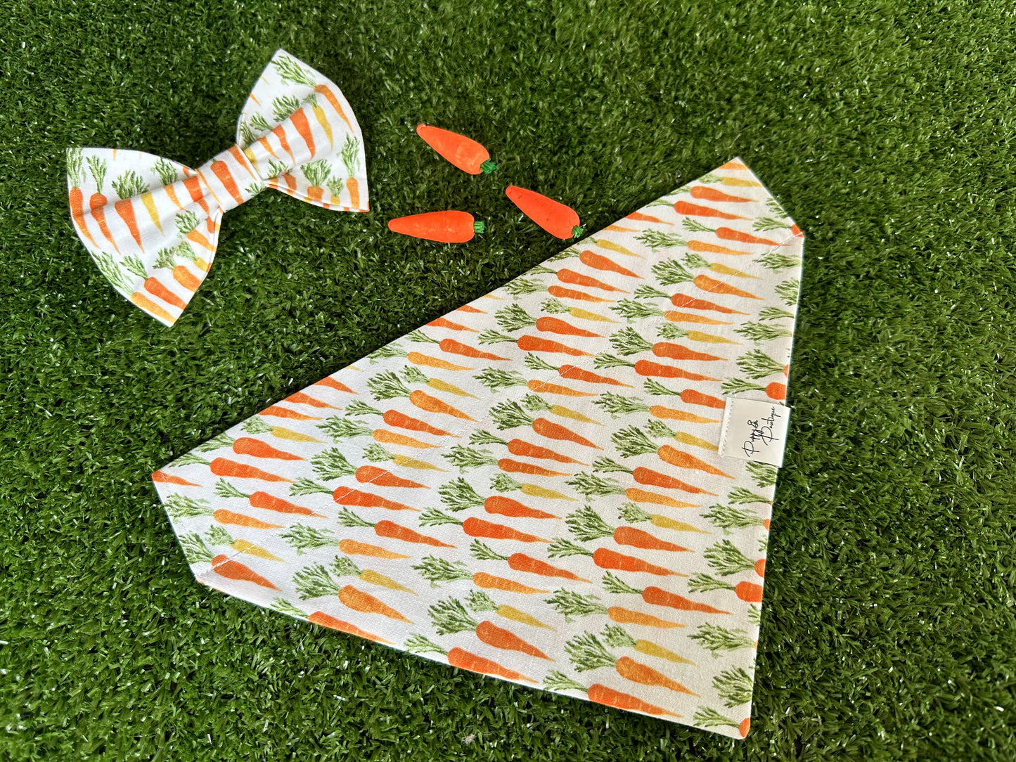 Orange Slender Carrots Dog Bandana