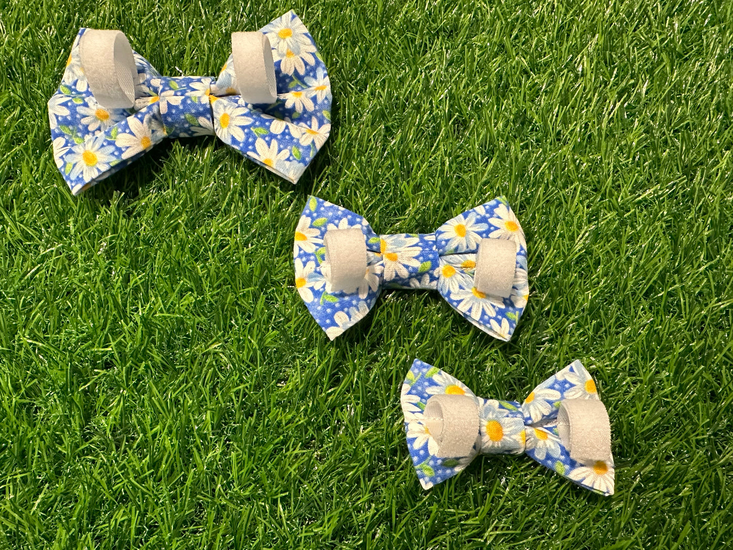 Daisies On Blue Bow Tie