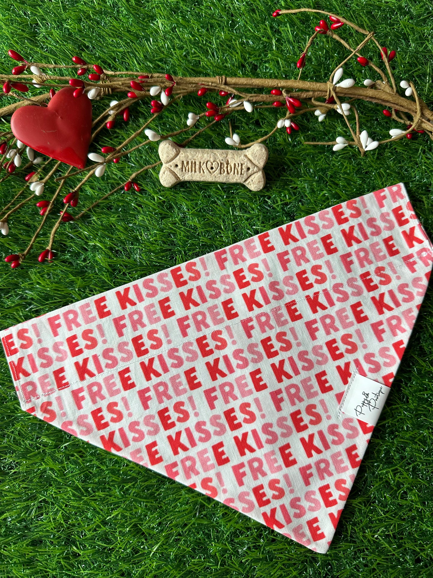 FREE KISSES! Dog Bandana