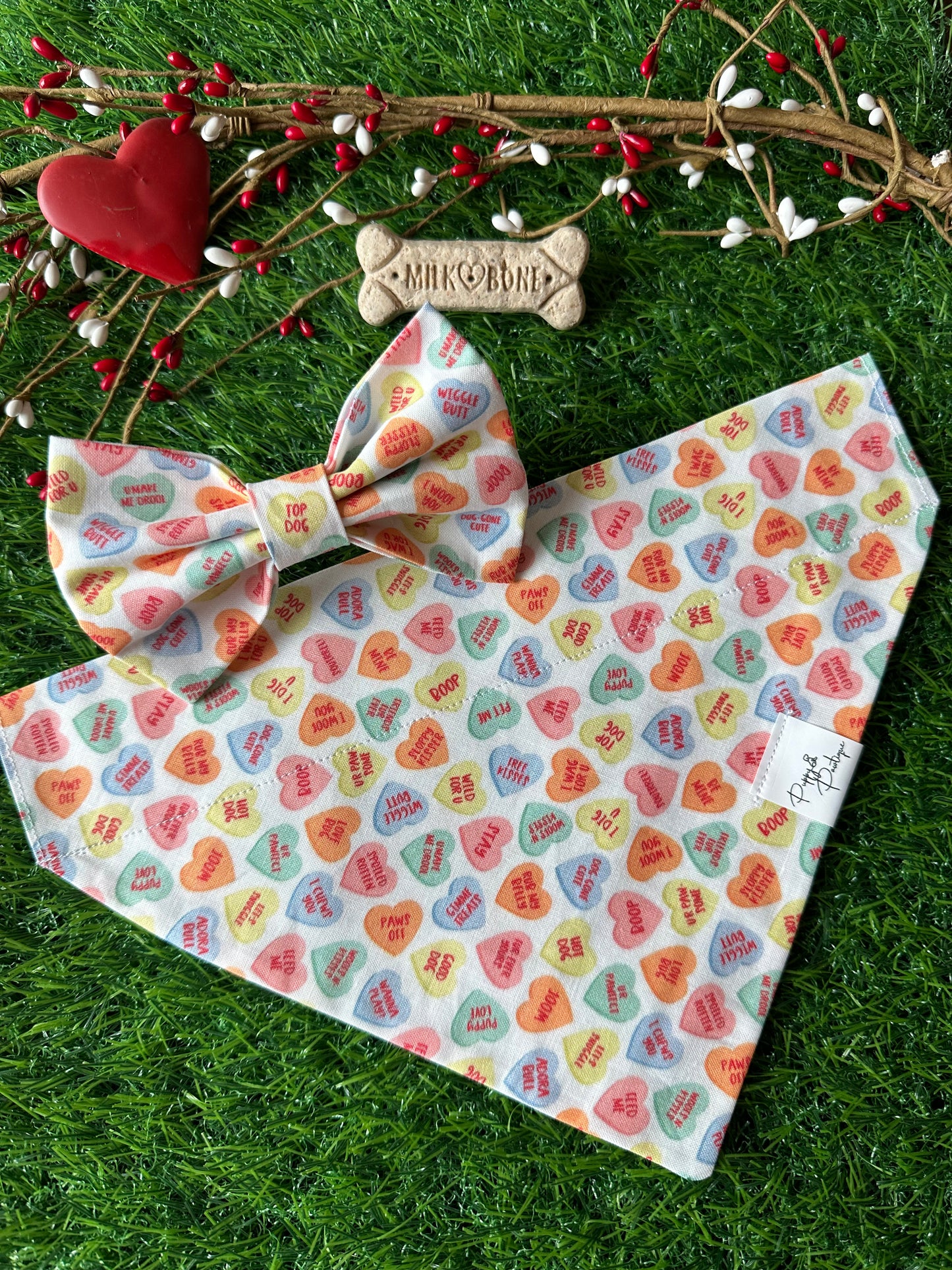 Canine Candy Hearts Dog Bandana