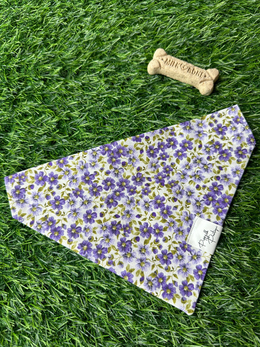 Purple Floral Dog Bandana
