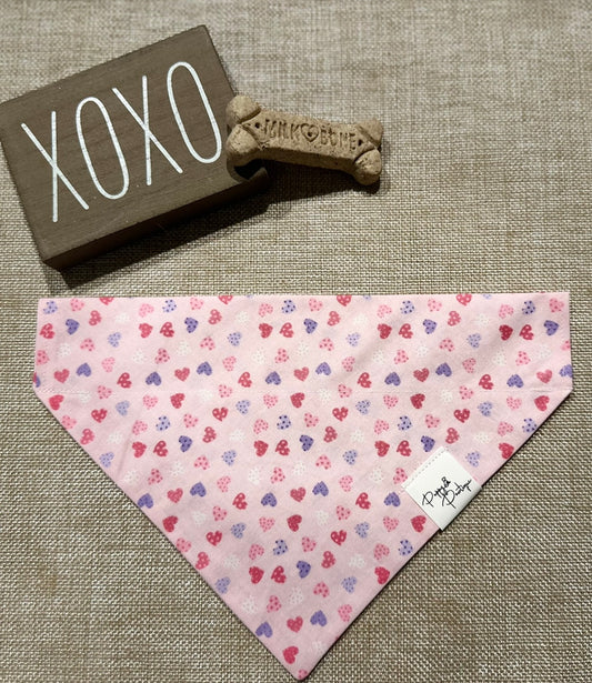 Pink Hearts Dog Bandana