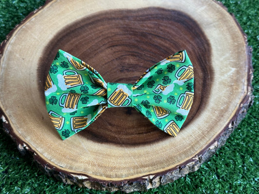 Green Shamrocks and Beer St. Patrick's Day Bow Tie