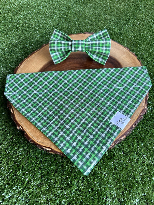 Plaid St. Patrick's Day Dog Bandana