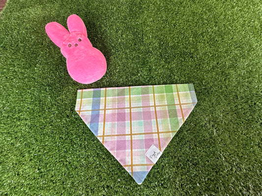 Pastel Spring Plaid Dog Bandana