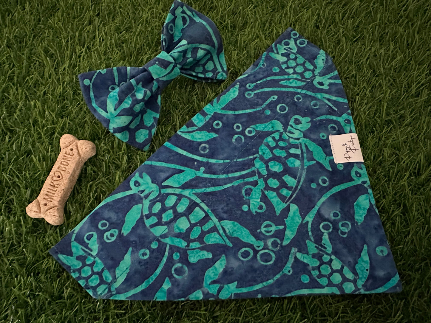 Sea Turtles On Blue Dog Bandana