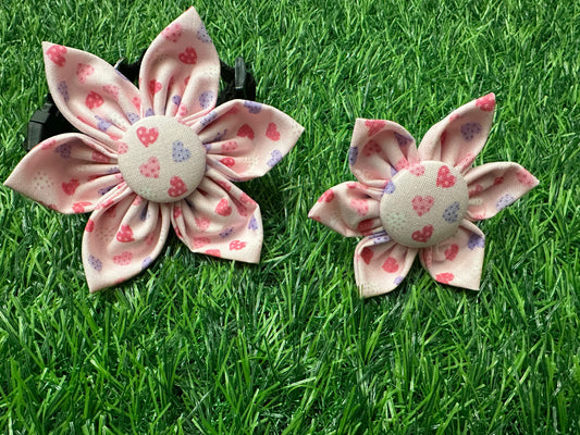 Pink Hearts Collar Flower
