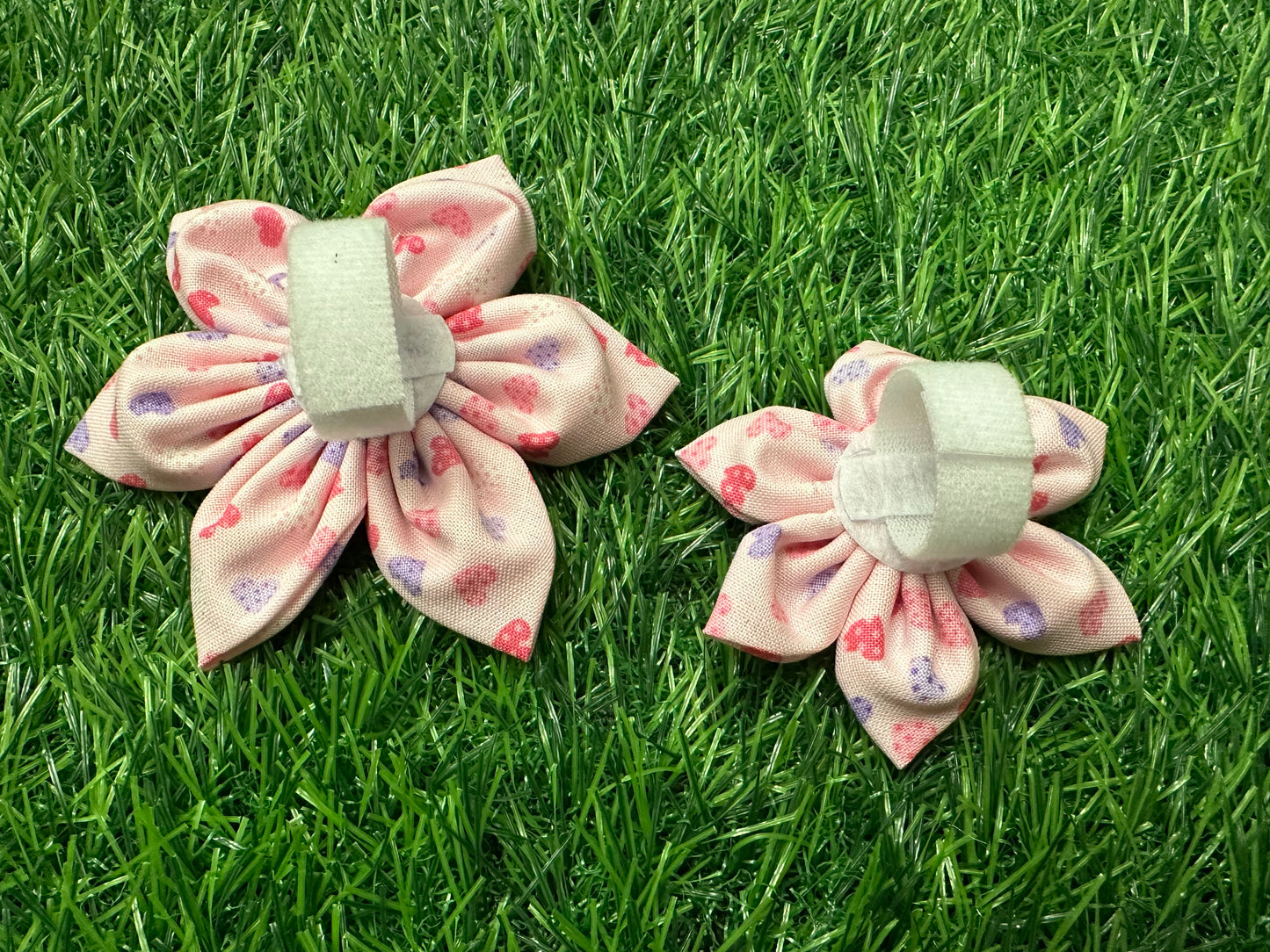 Pink Hearts Collar Flower