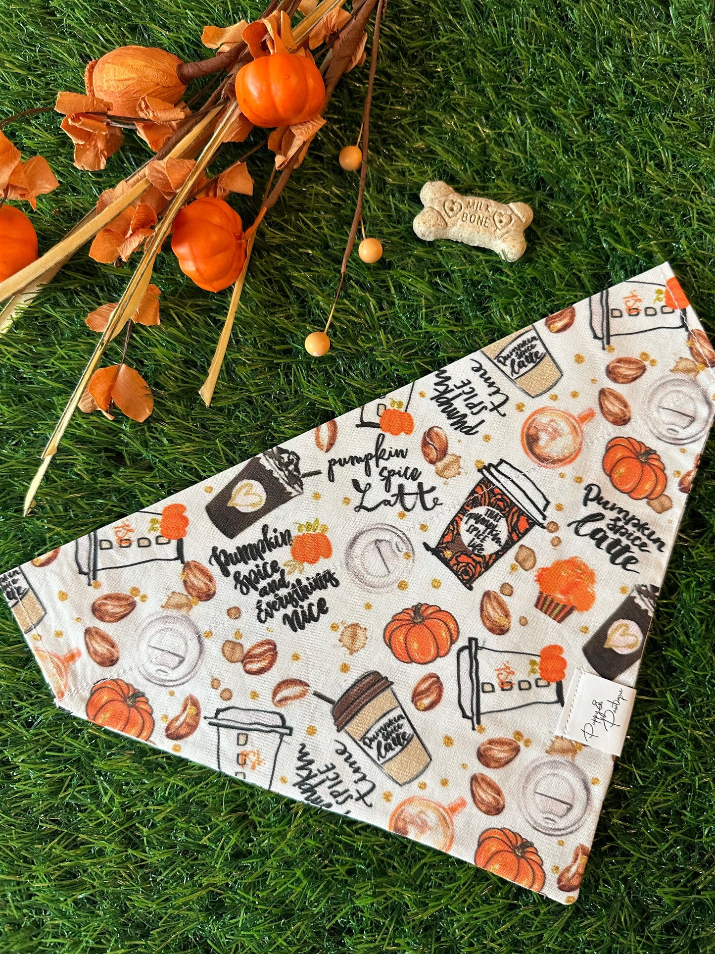 Pumpkin Spice Latte Dog Bandana