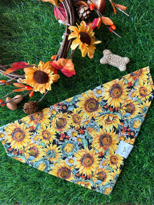 Fall Yellow Sunflower Dog Bandana