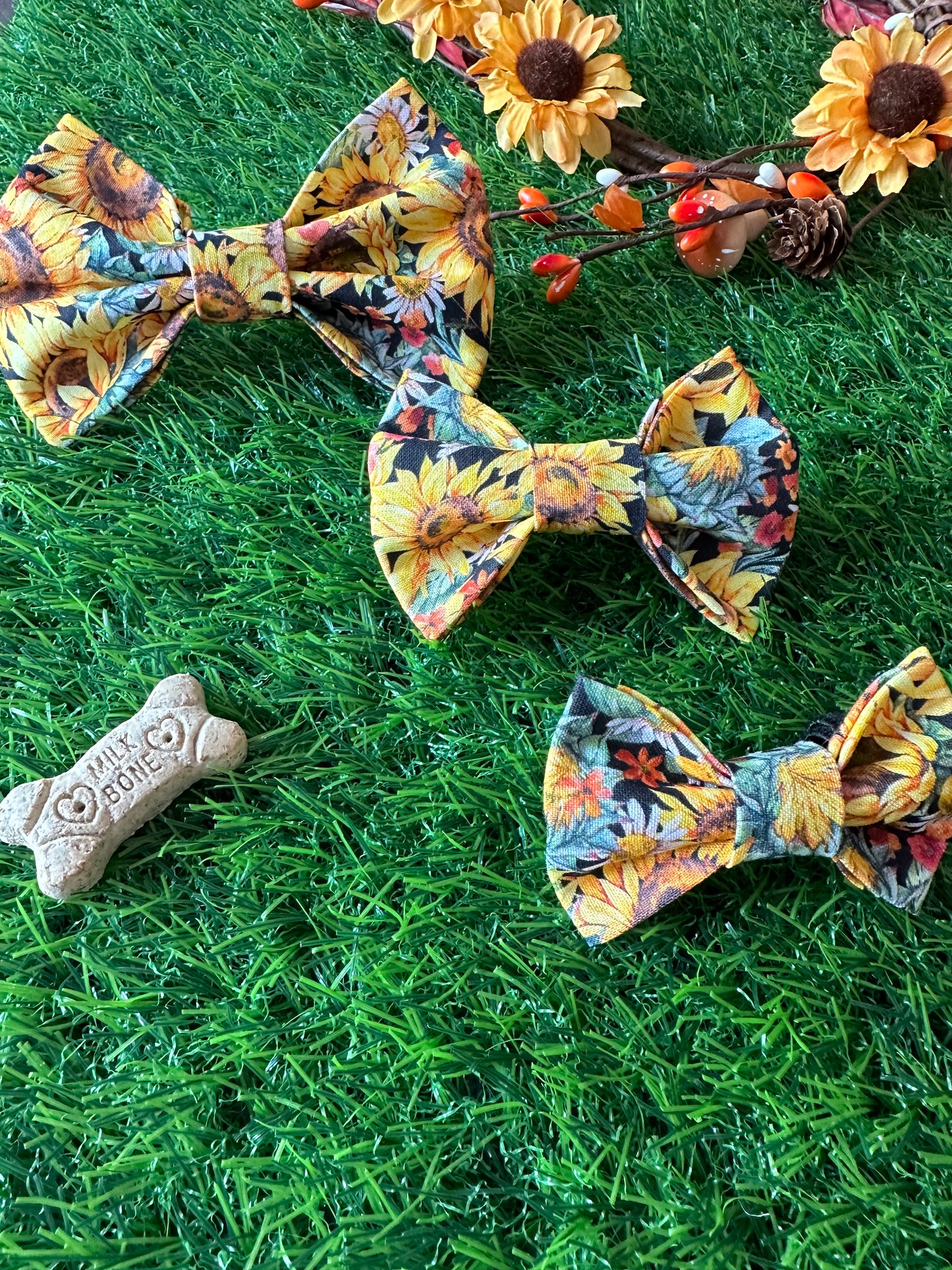 Fall Yellow Sunflower Bow Tie