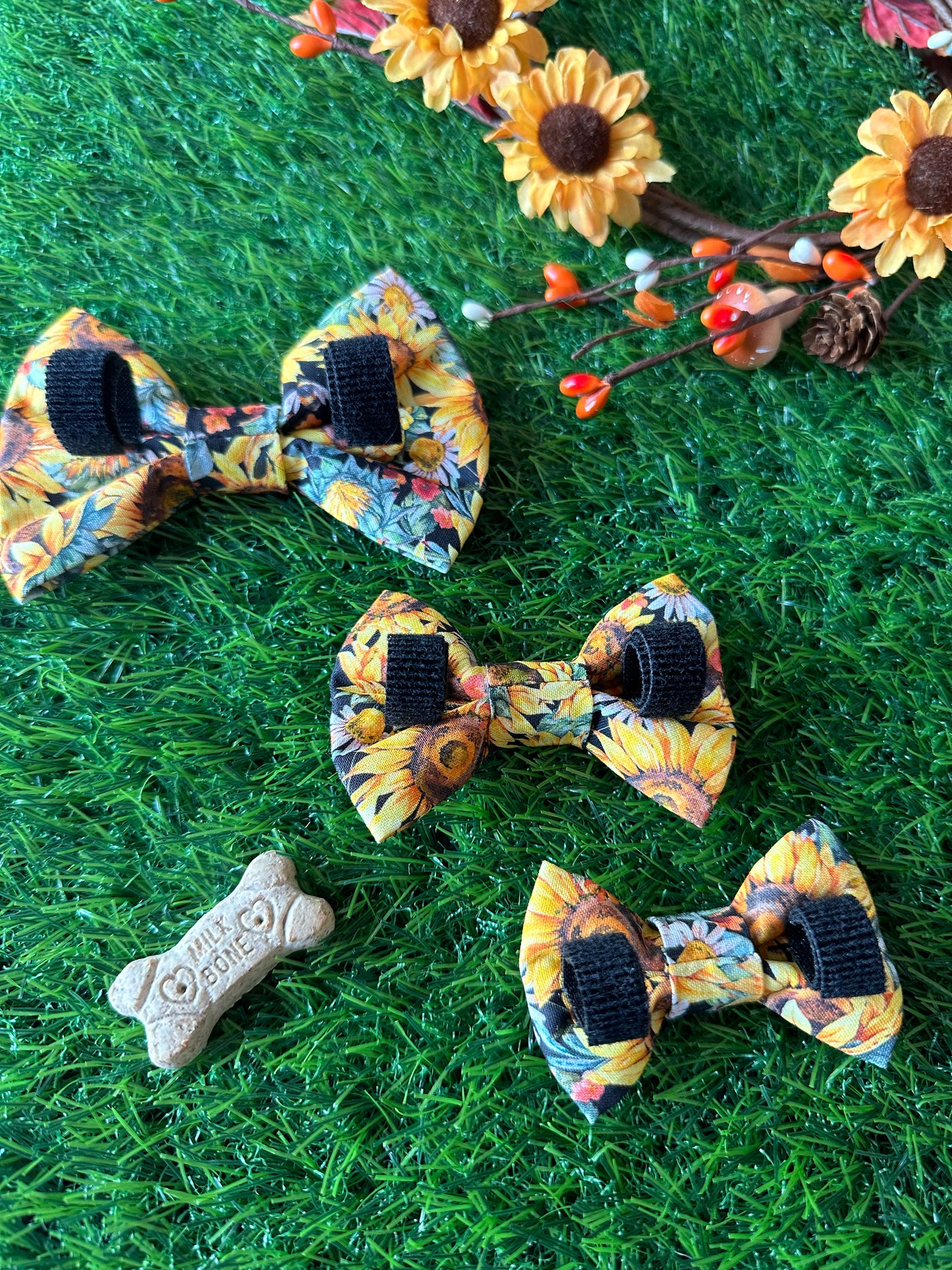 Fall Yellow Sunflower Bow Tie