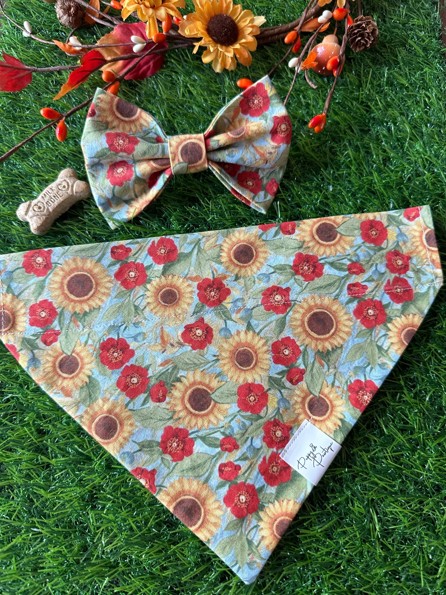 Fall Sunflower Garden Dog Bandana