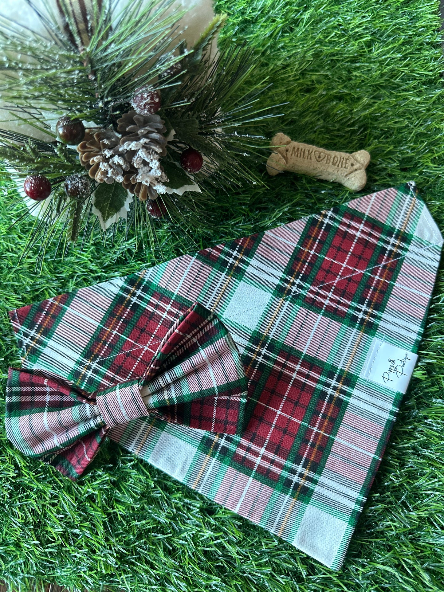 Holiday Plaid Dog Bandana